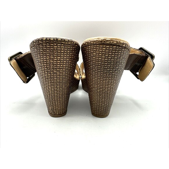 Born Concepts Womens Size 9 Woven Dual Strap Wedge Slip-On Sandals Tan/Brown - Picture 8 of 12